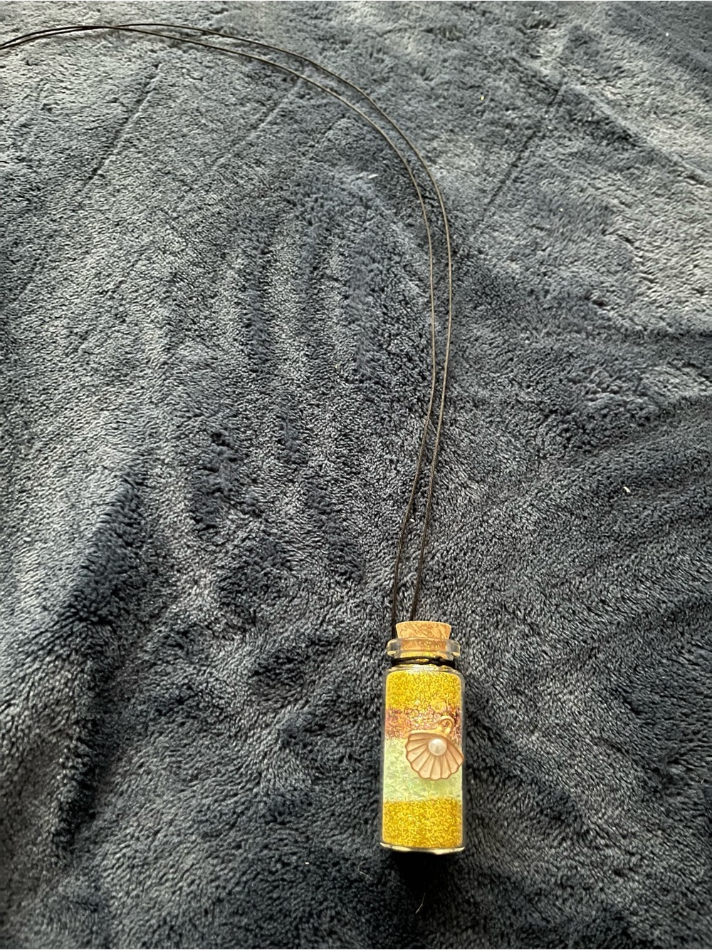 Multi Colored Seashell/Pearl Glass Potion Fairy Bottle Necklace
